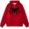 Fully Embroidered Spider-man Red Hoodie